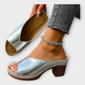 Heels with Thick Heel and Open Back